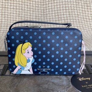 disney x kate spade new york alice in wonderland crossbody bag & card holder
